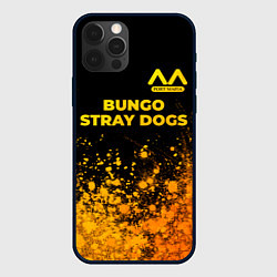 Чехол для iPhone 12 Pro Max Bungo Stray Dogs - gold gradient: символ сверху, цвет: 3D-черный