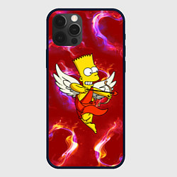 Чехол для iPhone 12 Pro Max Барт Симпсон стреляет из лука в сердце, цвет: 3D-черный