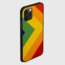 Чехол для iPhone 12 Pro Max Абстрактные геометрические разноцветные треугольны, цвет: 3D-черный — фото 2