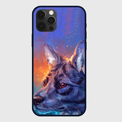 Чехол для iPhone 12 Pro Max Замерзший волк зимой, цвет: 3D-черный