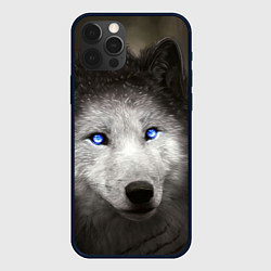 Чехол для iPhone 12 Pro Max Волчица с голубыми глазами, цвет: 3D-черный