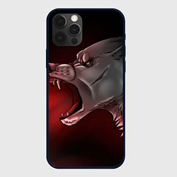 Чехол для iPhone 12 Pro Max Арт злой волк, цвет: 3D-черный