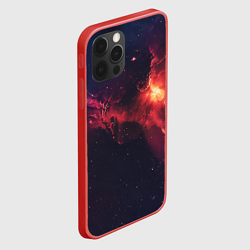 Чехол iPhone 12 Pro Max Космическое пламя / 3D-Красный – фото 2