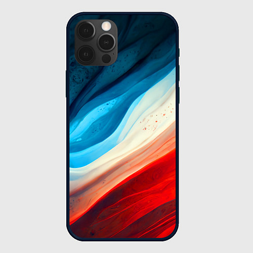 Чехол iPhone 12 Pro Max Неоновые яркие волны / 3D-Черный – фото 1