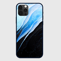 Чехол для iPhone 12 Pro Max Тёмно-синий мрамор, цвет: 3D-черный