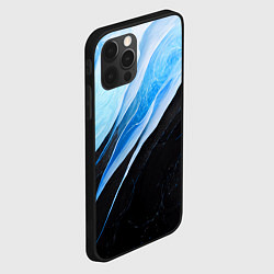 Чехол для iPhone 12 Pro Max Тёмно-синий мрамор, цвет: 3D-черный — фото 2