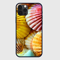 Чехол для iPhone 12 Pro Max Разноцветные створки океанских раковин, цвет: 3D-черный