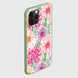 Чехол для iPhone 12 Pro Max Георгин и гербер, цвет: 3D-салатовый — фото 2
