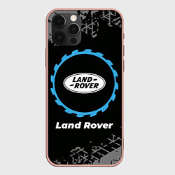 Чехол для iPhone 12 Pro Max Land Rover в стиле Top Gear со следами шин на фоне, цвет: 3D-светло-розовый