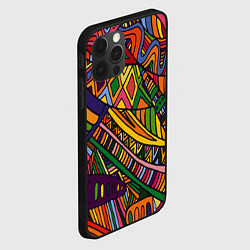 Чехол для iPhone 12 Pro Max Психоделический узор, цвет: 3D-черный — фото 2