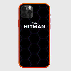 Чехол для iPhone 12 Pro Max Hitman соты неон, цвет: 3D-красный
