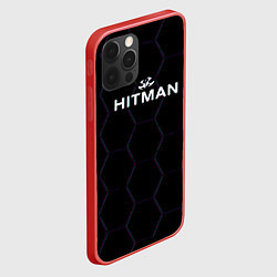 Чехол для iPhone 12 Pro Max Hitman соты неон, цвет: 3D-красный — фото 2