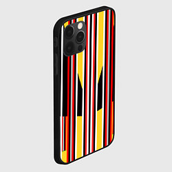 Чехол для iPhone 12 Pro Max Геометрические цветные фигуры полосы geometry, цвет: 3D-черный — фото 2