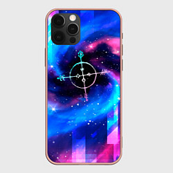 Чехол для iPhone 12 Pro Max Megadeth неоновый космос, цвет: 3D-светло-розовый