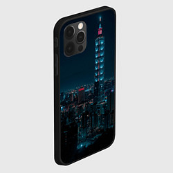 Чехол для iPhone 12 Pro Max Ночной неоновый город, цвет: 3D-черный — фото 2