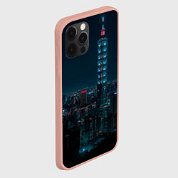 Чехол для iPhone 12 Pro Max Ночной неоновый город, цвет: 3D-светло-розовый — фото 2