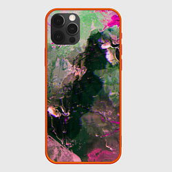 Чехол для iPhone 12 Pro Max Абстрактные краски и силуэты, цвет: 3D-красный