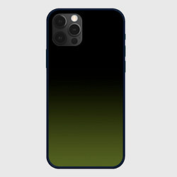 Чехол для iPhone 12 Pro Max Черный и хвойный зеленый градиент, цвет: 3D-черный