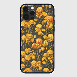 Чехол для iPhone 12 Pro Max Цветы в викторианском стиле, цвет: 3D-черный