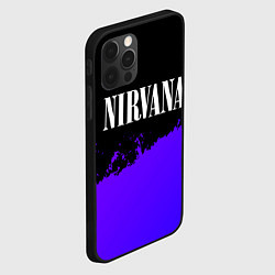 Чехол для iPhone 12 Pro Max Nirvana purple grunge, цвет: 3D-черный — фото 2