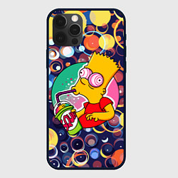 Чехол для iPhone 12 Pro Max Bart Simpson пьёт лимонад, цвет: 3D-черный