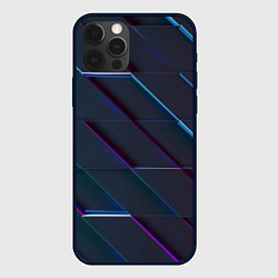 Чехол для iPhone 12 Pro Max Неоновая трёхмерная мозаика, цвет: 3D-черный