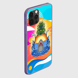 Чехол для iPhone 12 Pro Max Акула и ананас, цвет: 3D-серый — фото 2