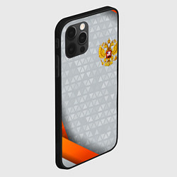 Чехол для iPhone 12 Pro Max Orange & silver Russia, цвет: 3D-черный — фото 2