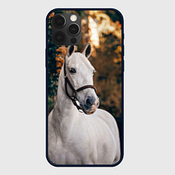 Чехол для iPhone 12 Pro Max Белая лошадка, цвет: 3D-черный