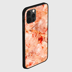 Чехол для iPhone 12 Pro Max Гранжевый цветочный узор, коралловый фон, цвет: 3D-черный — фото 2