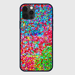Чехол для iPhone 12 Pro Max Цветная пуантель, цвет: 3D-черный