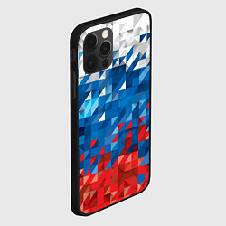 Чехол для iPhone 12 Pro Max Полигональный флаг России!, цвет: 3D-черный — фото 2