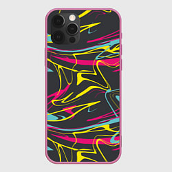 Чехол для iPhone 12 Pro Max Яркая палитра художника, цвет: 3D-малиновый