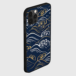 Чехол для iPhone 12 Pro Max Японский узор волны, цвет: 3D-черный — фото 2