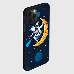 Чехол для iPhone 12 Pro Max Космонавт на луне, цвет: 3D-черный — фото 2