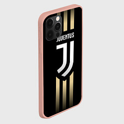 Чехол для iPhone 12 Pro Max ФК Ювентус - black theme, цвет: 3D-светло-розовый — фото 2
