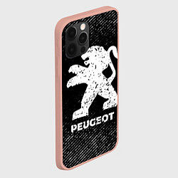 Чехол для iPhone 12 Pro Max Peugeot с потертостями на темном фоне, цвет: 3D-светло-розовый — фото 2