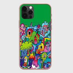 Чехол для iPhone 12 Pro Max Кислотный рисунок, цвет: 3D-светло-розовый