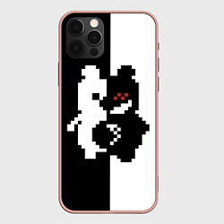 Чехол для iPhone 12 Pro Max Monokuma pixel, цвет: 3D-светло-розовый