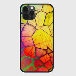 Чехол для iPhone 12 Pro Max Абстрактные цветные фигуры, цвет: 3D-черный
