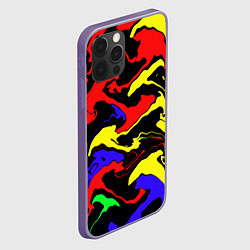 Чехол для iPhone 12 Pro Max Яркие абстрактные краски, цвет: 3D-серый — фото 2