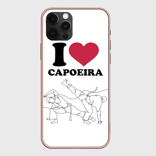 Чехол iPhone 12 Pro Max I love Capoeira Battle line graph / 3D-Светло-розовый – фото 1