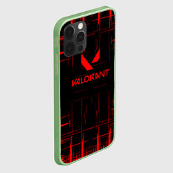 Чехол для iPhone 12 Pro Max Valorant красные полосы, цвет: 3D-салатовый — фото 2