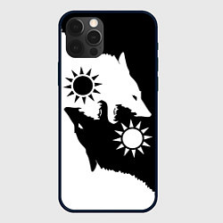 Чехол для iPhone 12 Pro Max Волки инь янь черный и белый, цвет: 3D-черный