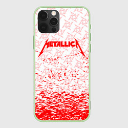 Чехол для iPhone 12 Pro Max Metallica - брызги, цвет: 3D-салатовый