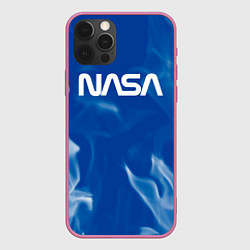 Чехол для iPhone 12 Pro Max Nasa - пламя, цвет: 3D-малиновый