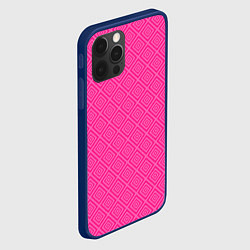 Чехол для iPhone 12 Pro Max Розовый орнамент из квадратиков, цвет: 3D-тёмно-синий — фото 2
