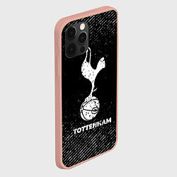 Чехол для iPhone 12 Pro Max Tottenham с потертостями на темном фоне, цвет: 3D-светло-розовый — фото 2