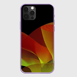 Чехол для iPhone 12 Pro Max Абстрактная ассиметричная оранжевая волна, цвет: 3D-сиреневый