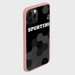 Чехол для iPhone 12 Pro Max Sporting sport на темном фоне: символ сверху, цвет: 3D-светло-розовый — фото 2